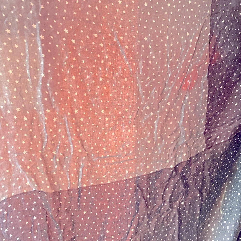 Indigo Patchwork Star Printed Large Linen Square … - image 2